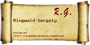 Ringwald Gergely névjegykártya